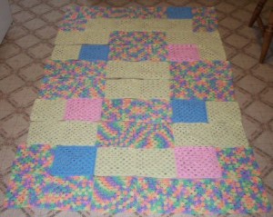 Granny Square Blanket Mockup