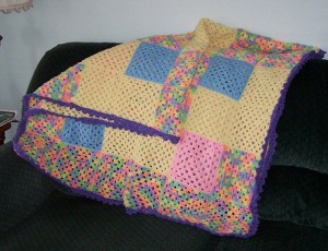 Granny Square Blanket Completed